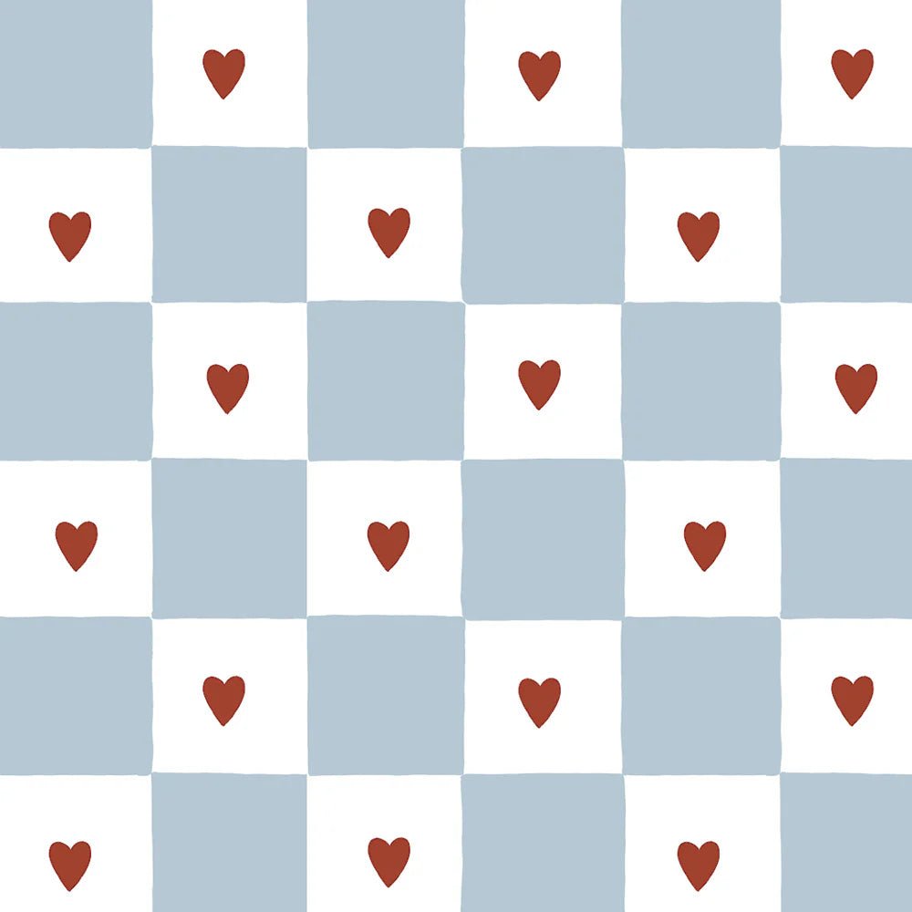 Wallpaper - French Hearts Check - Le Petit Marché Home Furniture