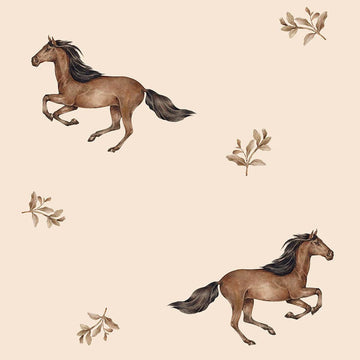 Wallpaper - Horses Beige - Le Petit Marché Home Furniture