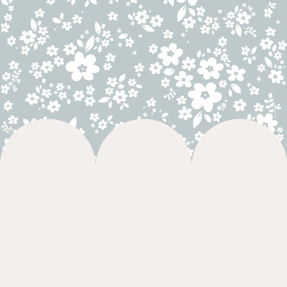 Wallpaper - Lace Meadow Blue and Milky - Le Petit Marché Home Furniture