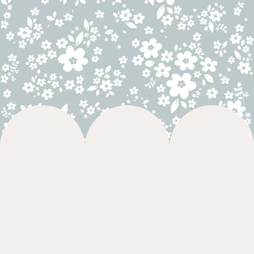 Wallpaper - Lace Meadow Blue and Milky - Le Petit Marché Home Furniture