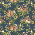 Wallpaper - Little Sleepy Animals Dark - Le Petit Marché Home Furniture
