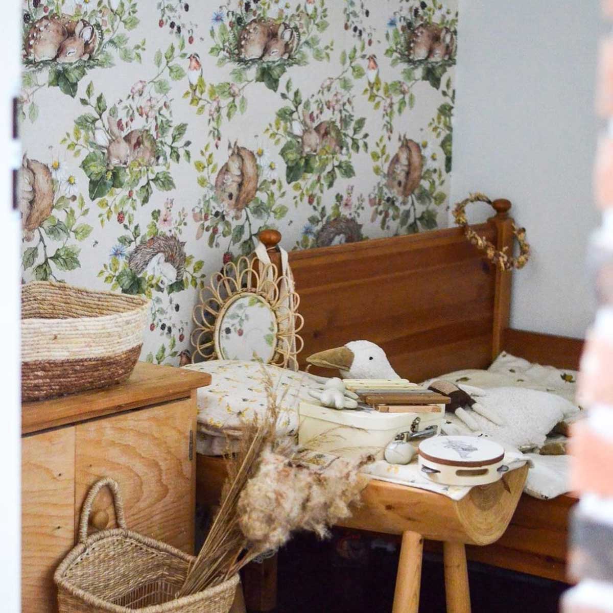 Wallpaper - Little Sleepy Animals Light - Le Petit Marché Home Furniture