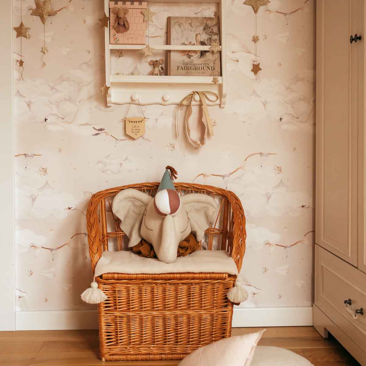 Wallpaper - Magic Swans Beige - Le Petit Marché Home Furniture