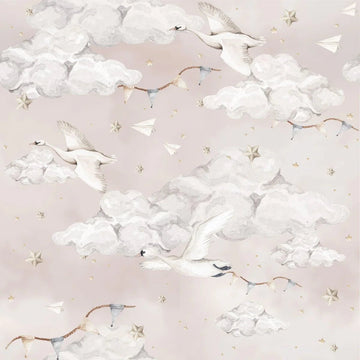 Wallpaper - Magic Swans Pink - Le Petit Marché Home Furniture