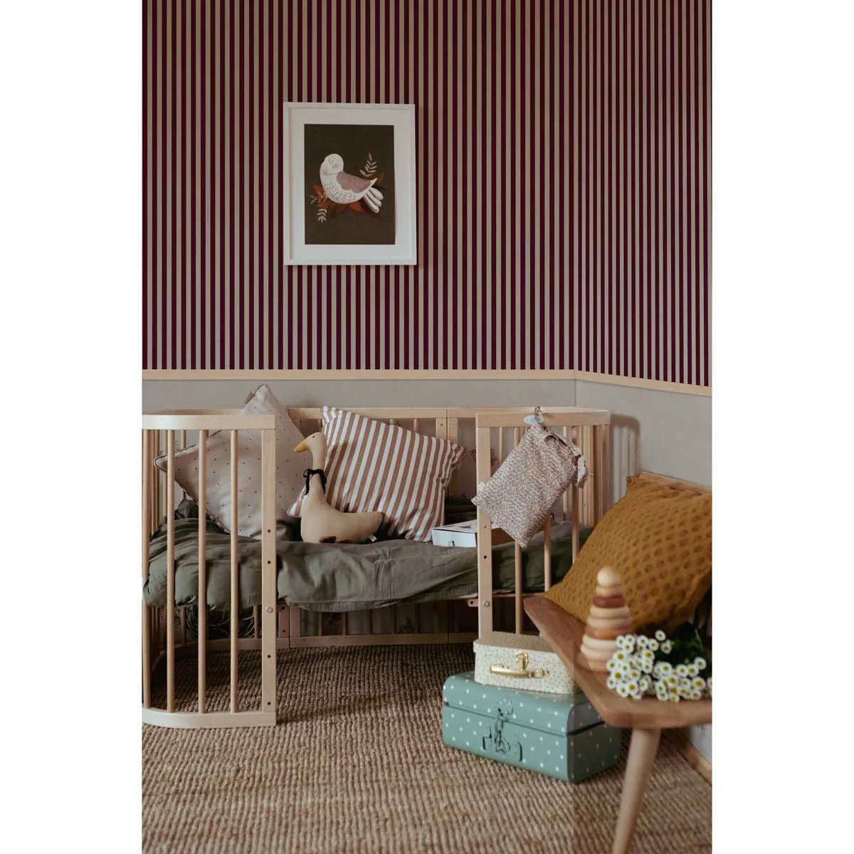 Wallpaper - Maya Stripes Brown Beige - Le Petit Marché Home Furniture
