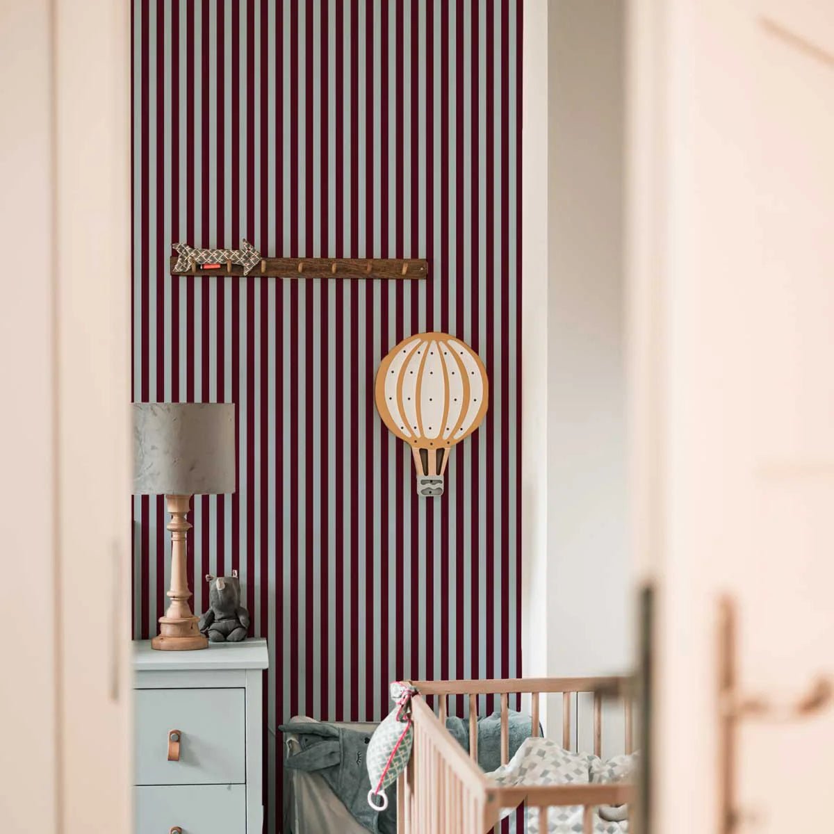 Wallpaper - Maya Stripes Brown Blue - Le Petit Marché Home Furniture