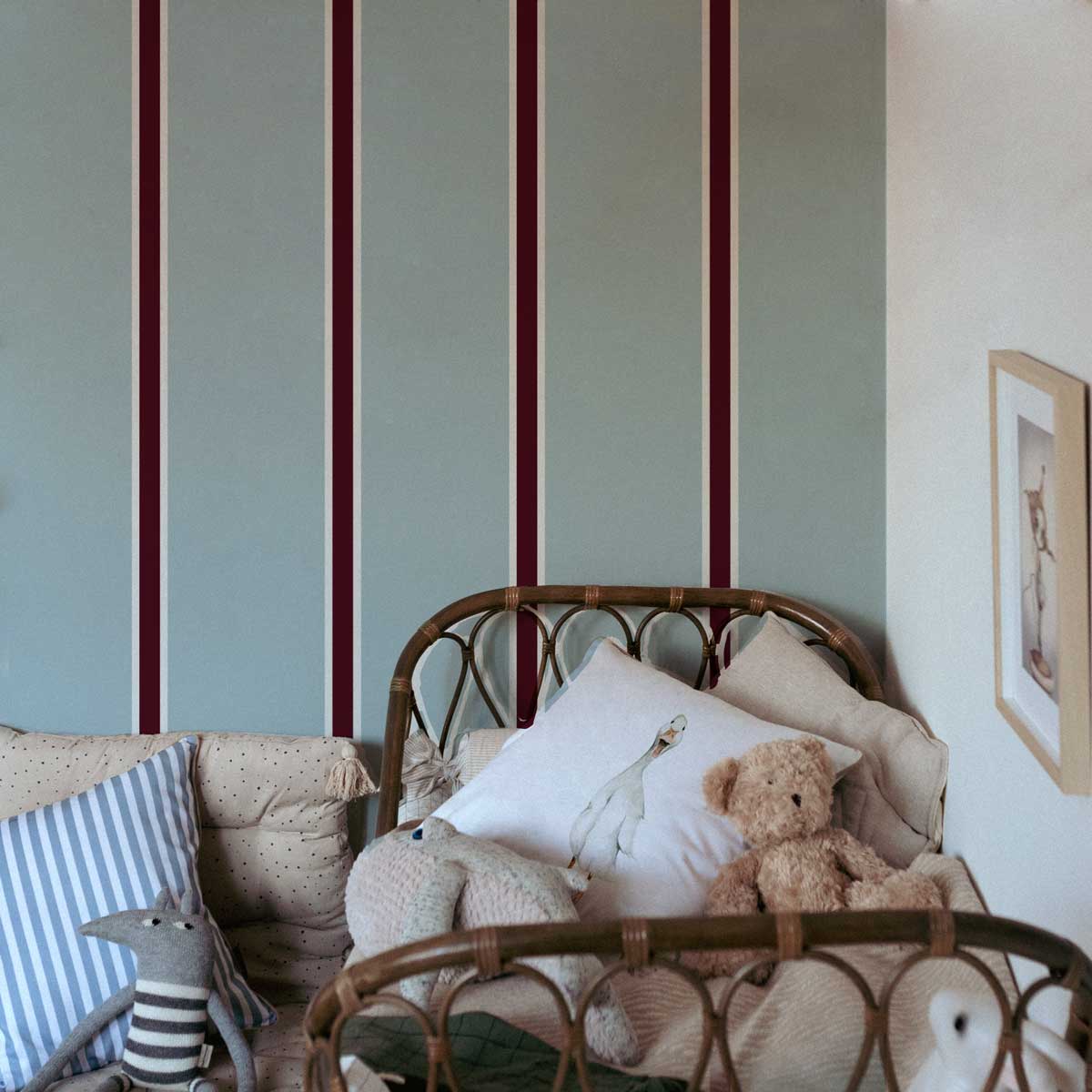 Wallpaper - Maya Stripes Wide Blue - Le Petit Marché Home Furniture
