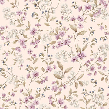 Wallpaper - Meadow in Pink and Blue Flower - Le Petit Marché Home Furniture