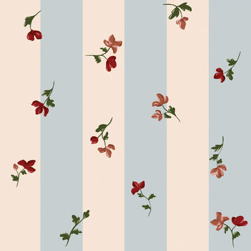 Wallpaper - Paris Flowers Stripes - Le Petit Marché Home Furniture