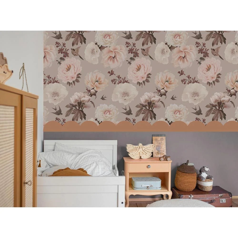 Wallpaper - Peonies and Birds - Le Petit Marché Home Furniture