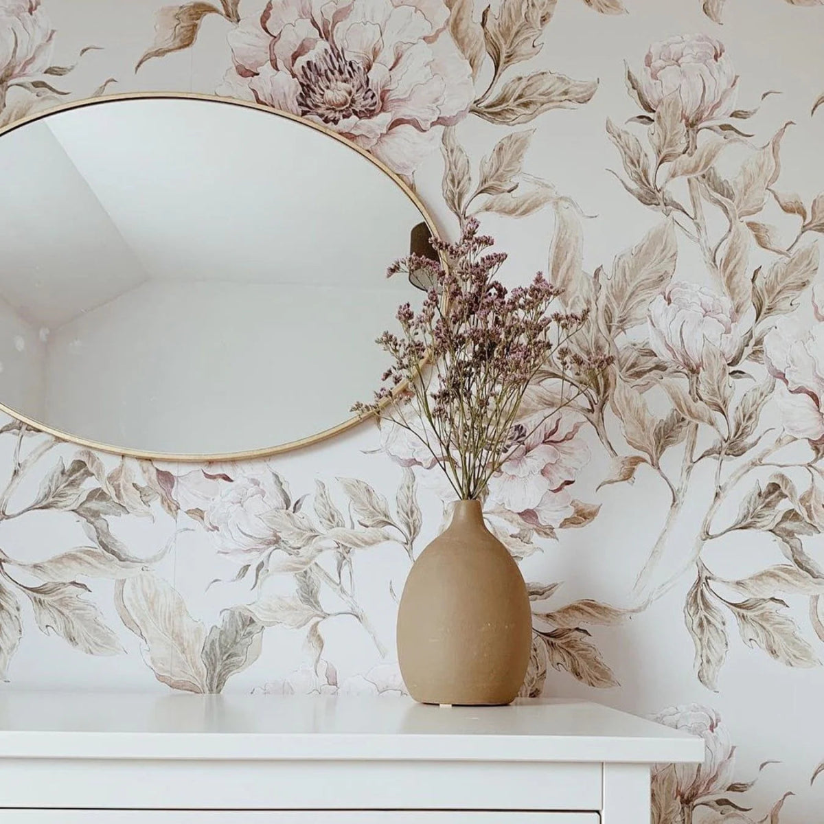 Wallpaper - Peonies Beige - Le Petit Marché Home Furniture