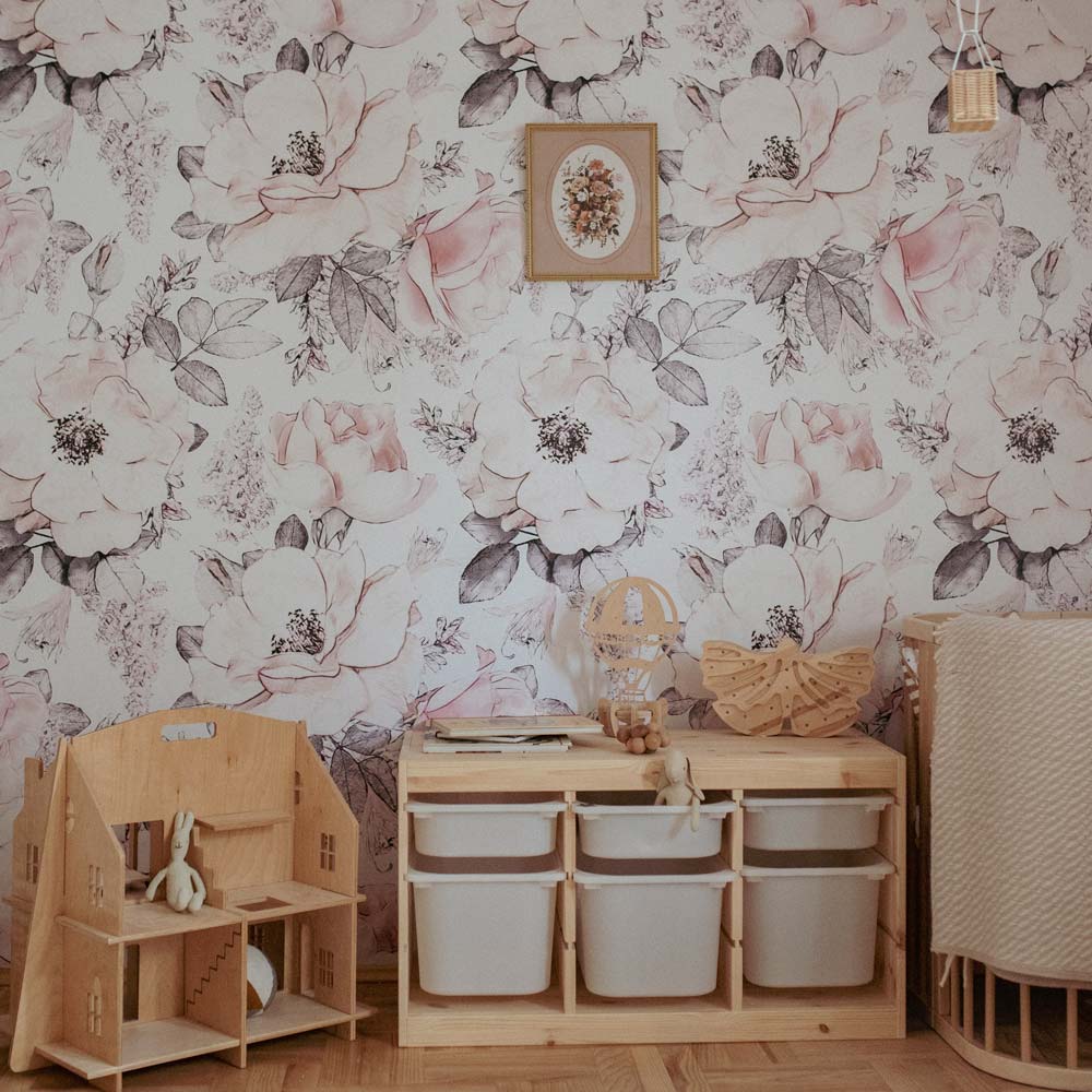 Wallpaper - Pink Garden - Le Petit Marché Home Furniture