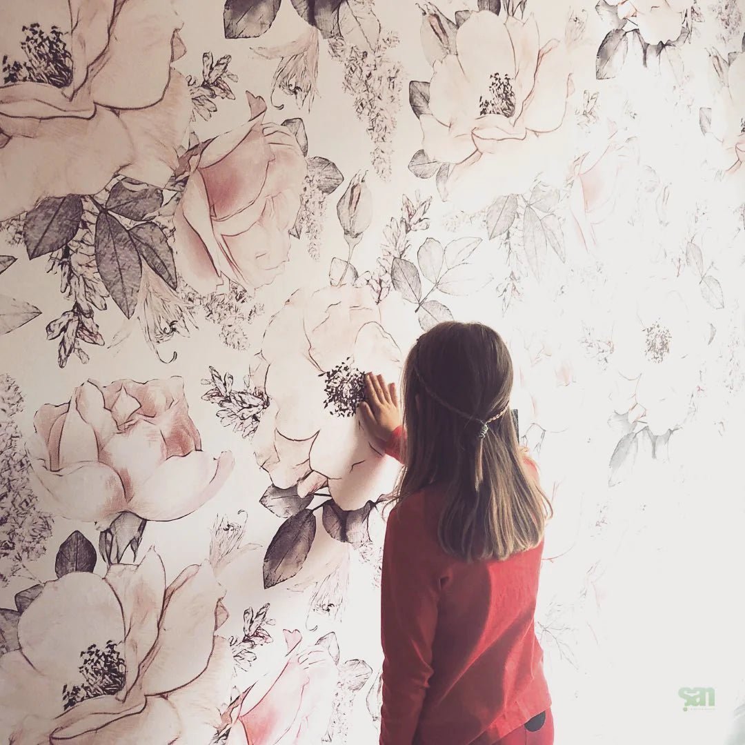 Wallpaper - Pink Garden - Le Petit Marché Home Furniture