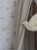 Wallpaper - Pink Rabbits On Stripes - Le Petit Marché Home Furniture