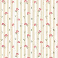 Wallpaper - Pink Roses on Stripes - Le Petit Marché Home Furniture