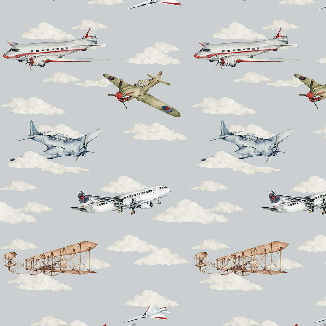 Wallpaper - Planes Color / Industrial Evolution - Le Petit Marché Home Furniture
