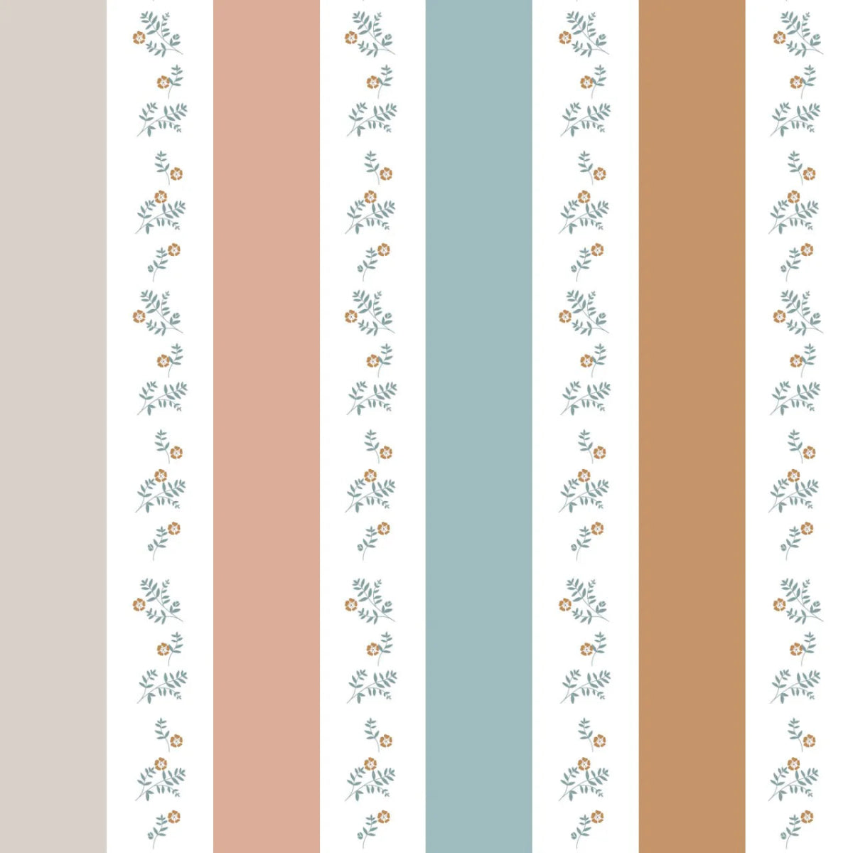 Wallpaper - Portofino Colour Stripes with Flowers - Le Petit Marché Home Furniture