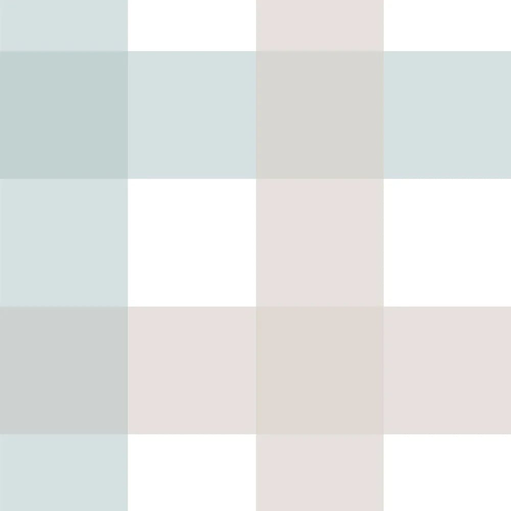 Wallpaper - Provence Check Beige Blue Big - Le Petit Marché Home Furniture