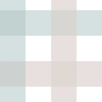 Wallpaper - Provence Check Beige Blue Big - Le Petit Marché Home Furniture