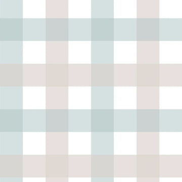 Wallpaper - Provence Check Beige Blue Medium - Le Petit Marché Home Furniture