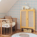 Wallpaper - Provence Check Beige Blue Small - Le Petit Marché Home Furniture