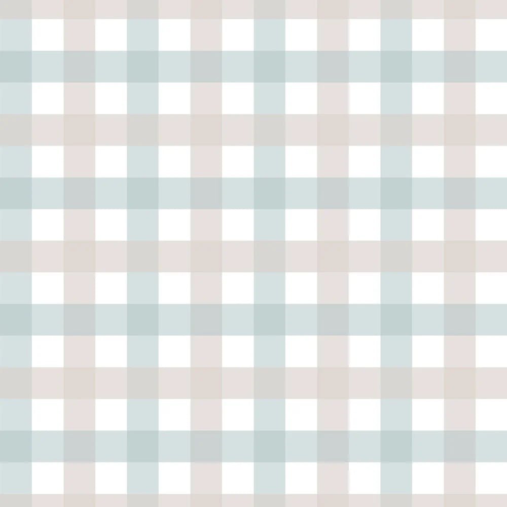 Wallpaper - Provence Check Beige Blue Small - Le Petit Marché Home Furniture
