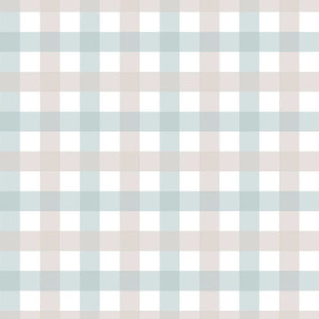 Wallpaper - Provence Check Beige Blue Small - Le Petit Marché Home Furniture