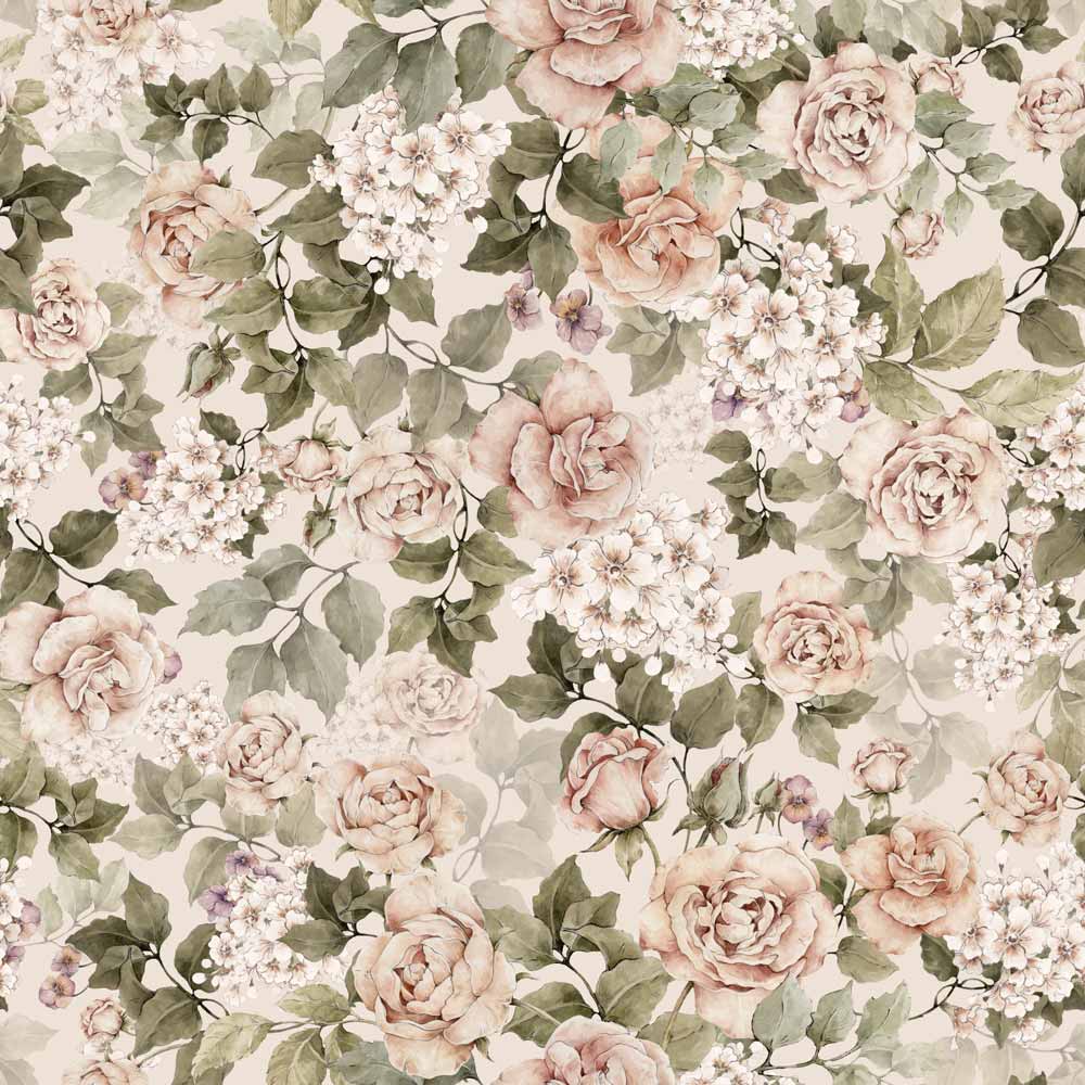 Wallpaper - Roses In Summer Bloom - Le Petit Marché Home Furniture
