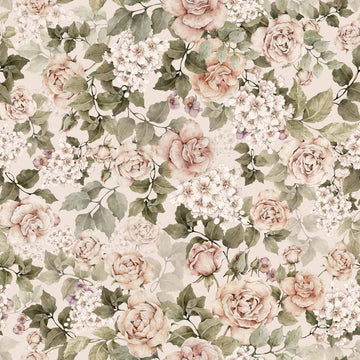 Wallpaper - Roses In Summer Bloom - Le Petit Marché Home Furniture