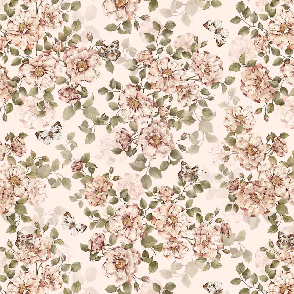 Wallpaper - Roses with Butterflies - Le Petit Marché Home Furniture