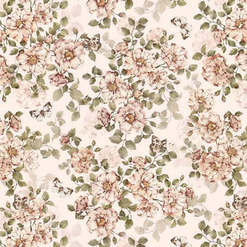 Wallpaper - Roses with Butterflies - Le Petit Marché Home Furniture