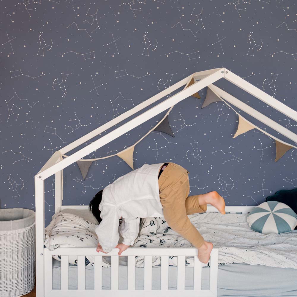 Wallpaper - Simple Cosmos Blue - Le Petit Marché Home Furniture