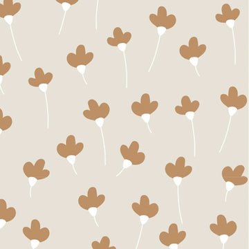 Wallpaper - Simple Daisies Beige Cinnamon - Le Petit Marché Home Furniture