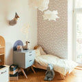 Wallpaper - Simple Daisies on Gray - Le Petit Marché Home Furniture