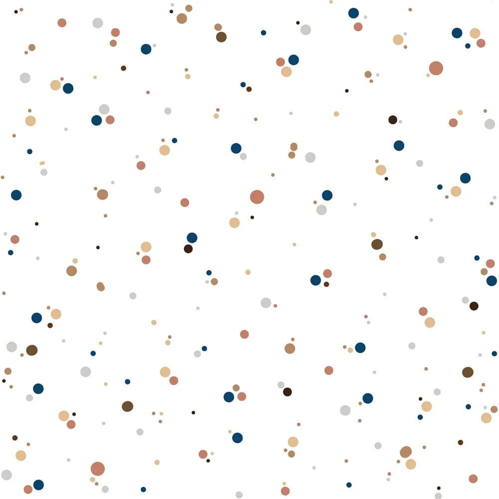 Wallpaper - Simple Dots Minimini Cinnamon Blue - Le Petit Marché Home Furniture