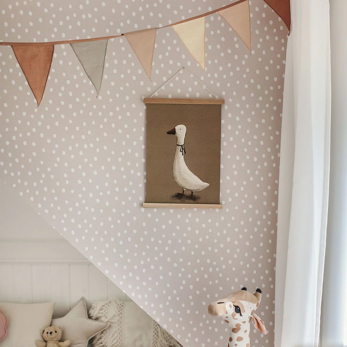 Wallpaper - Simple Irregular Dots Powder Pink White - Le Petit Marché Home Furniture