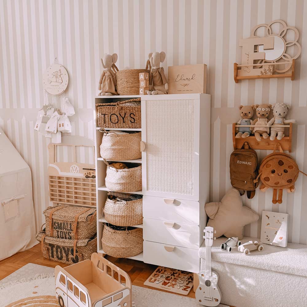 Wallpaper - Simple Rustic Beige White - Le Petit Marché Home Furniture