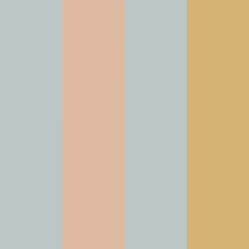 Wallpaper - Stripes Blue Salmon Yellow - Le Petit Marché Home Furniture