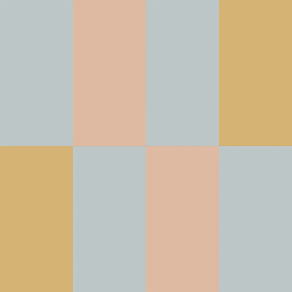 Wallpaper - Stripes Blue Salmon Yellow Upside Down - Le Petit Marché Home Furniture
