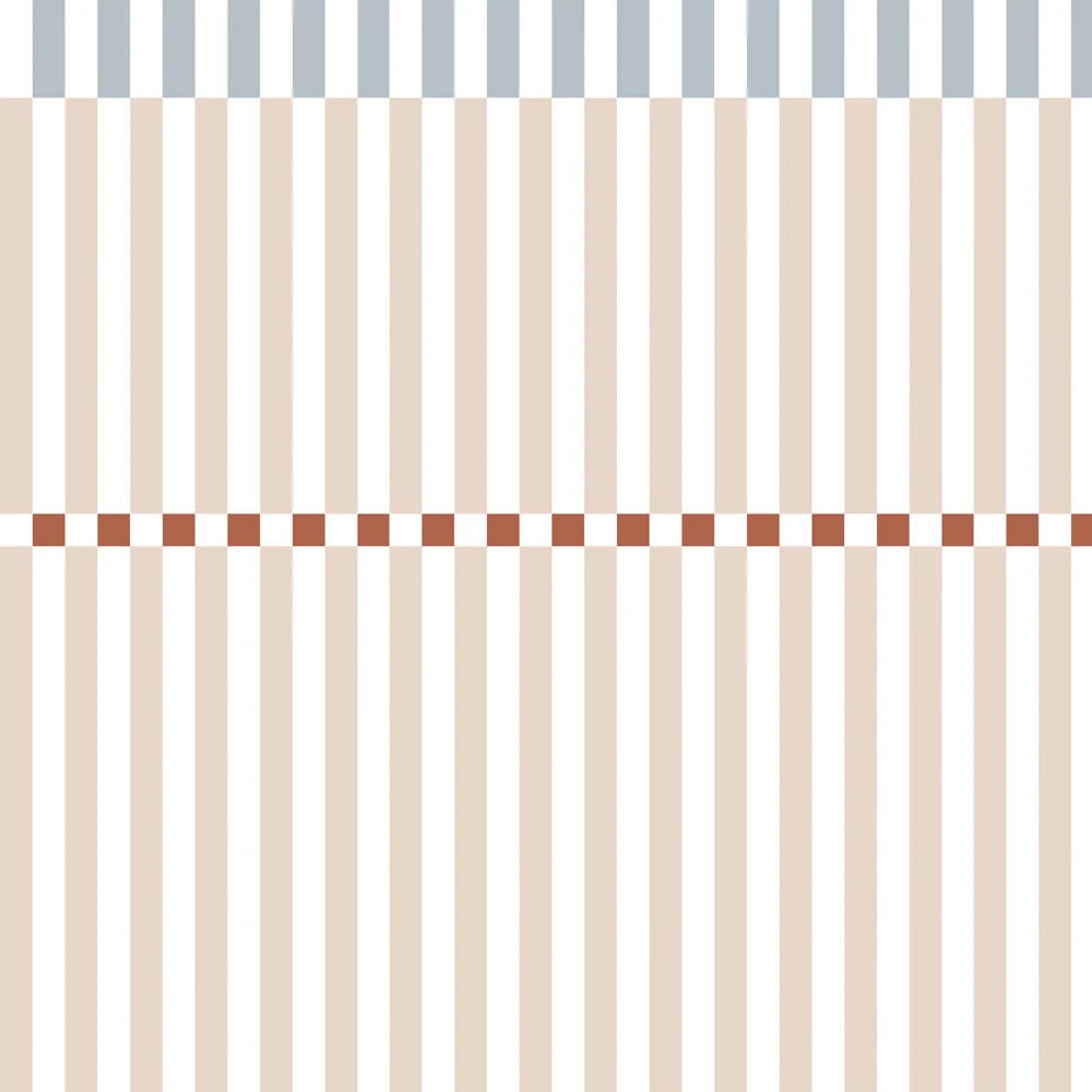 Wallpaper - Stripes Nostalgia Beige Blue - Le Petit Marché Home Furniture