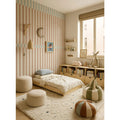 Wallpaper - Stripes Nostalgia Brown Blue Vintage - Le Petit Marché Home Furniture