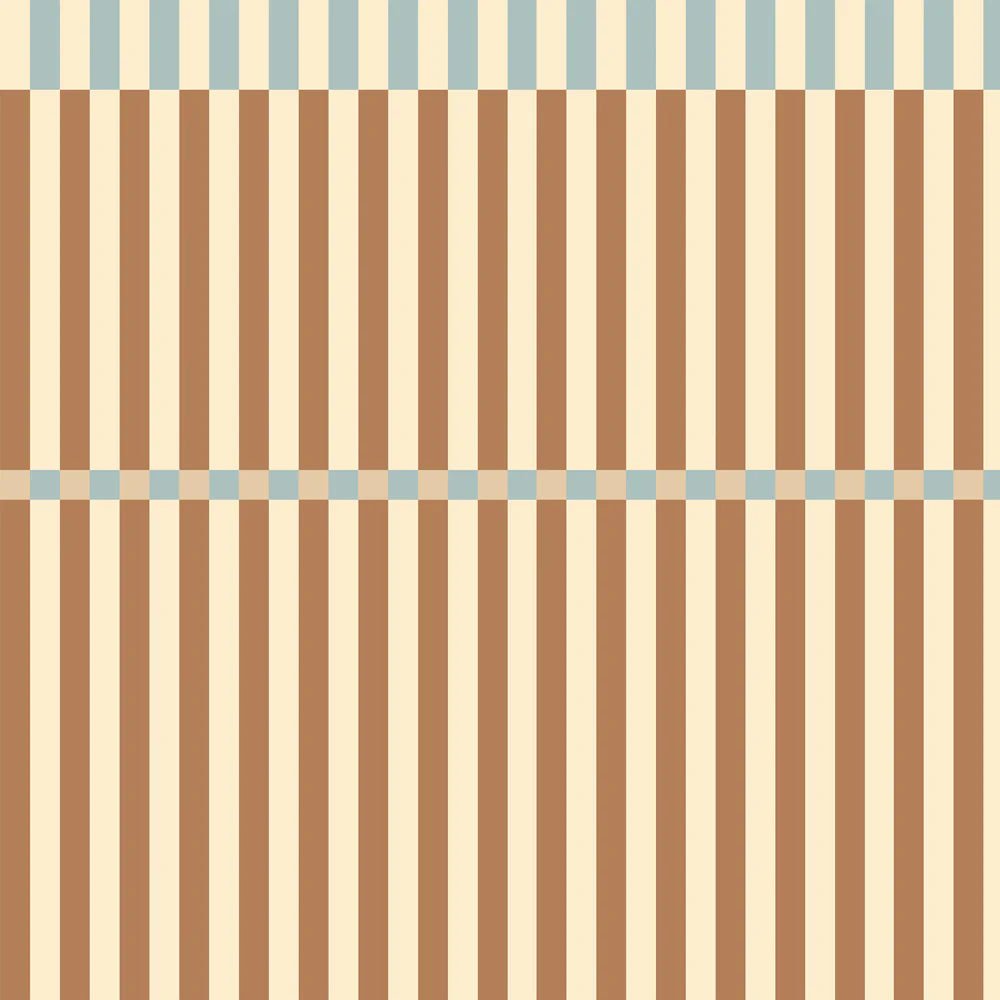 Wallpaper - Stripes Nostalgia Brown Blue Vintage - Le Petit Marché Home Furniture
