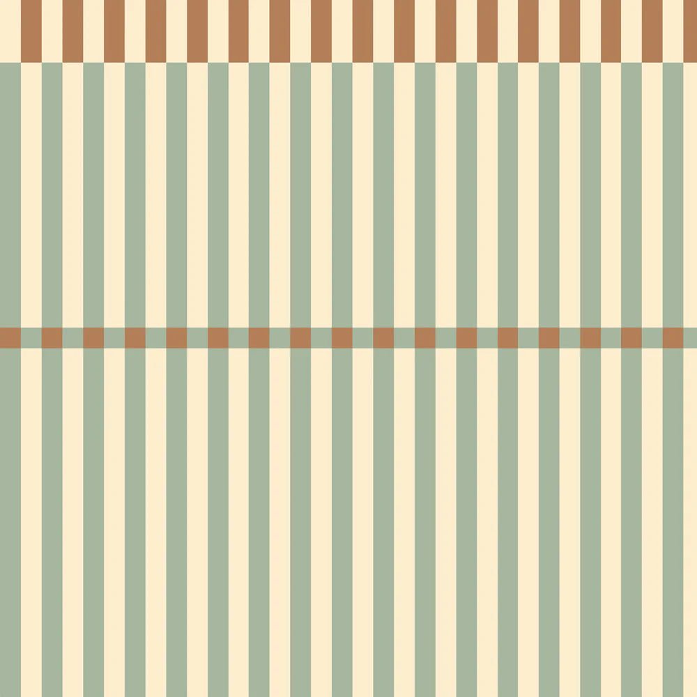 Wallpaper - Stripes Nostalgia Green Vintage - Le Petit Marché Home Furniture