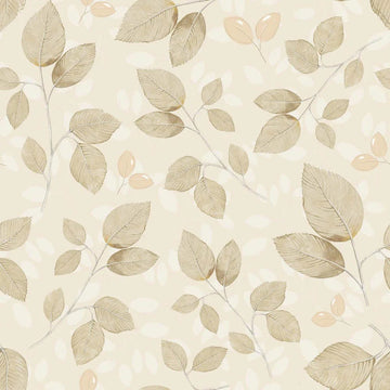Wallpaper - Subtle Beige Leaves - Le Petit Marché Home Furniture