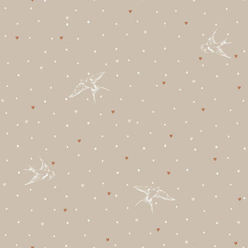 Wallpaper - Swallows on Beige - Le Petit Marché Home Furniture