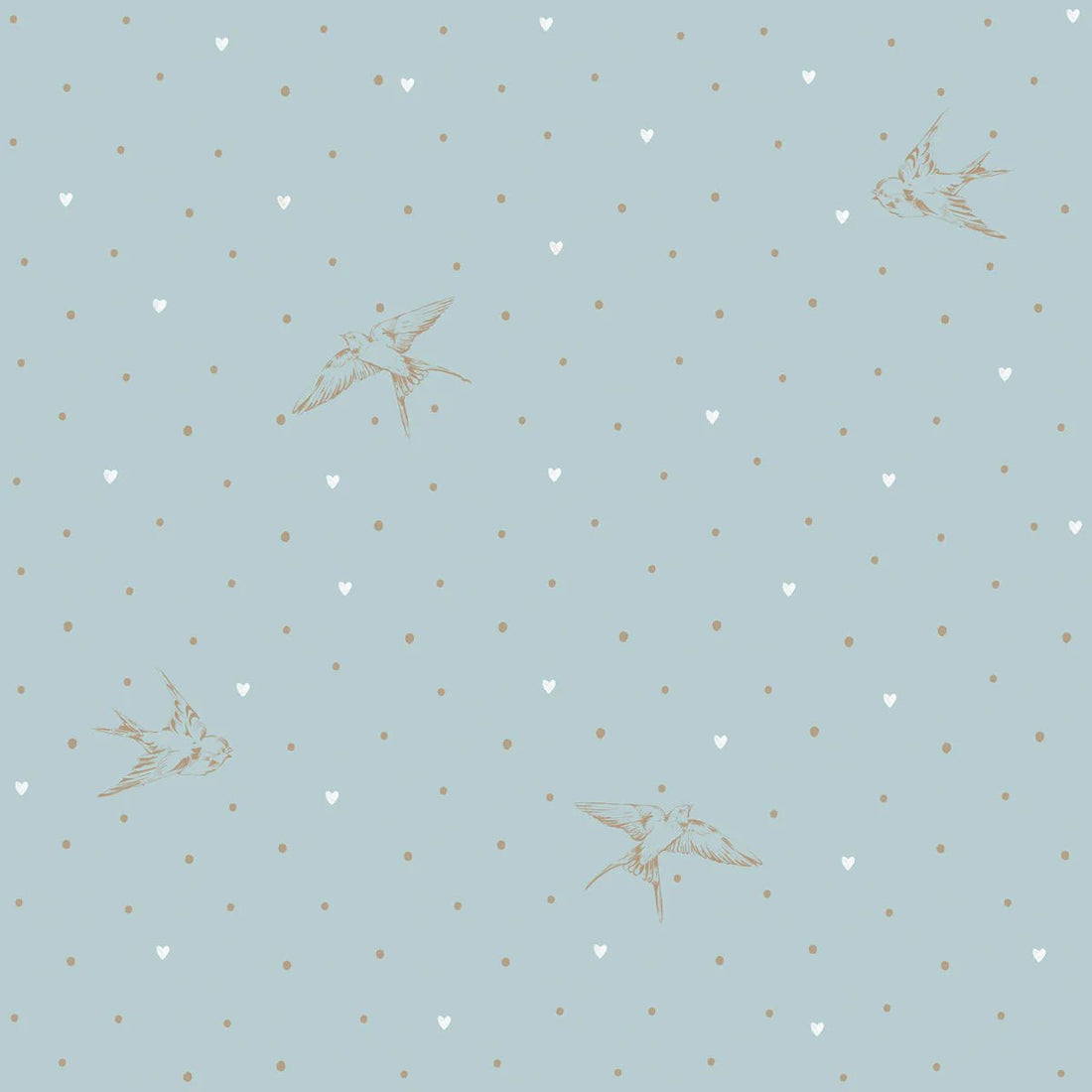 Wallpaper - Swallows on Blue - Le Petit Marché Home Furniture