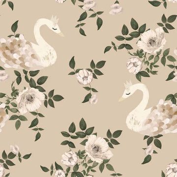 Wallpaper - Swans Kingdom Beige - Le Petit Marché Home Furniture