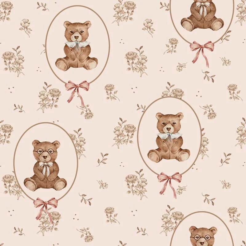 Wallpaper - Teddy Bears and Flowers - Le Petit Marché Home Furniture
