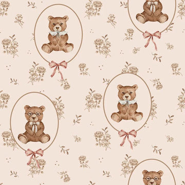 Wallpaper - Teddy Bears and Flowers - Le Petit Marché Home Furniture