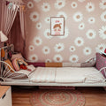 Wallpaper - Tuscan Daisies Pink - Le Petit Marché Home Furniture